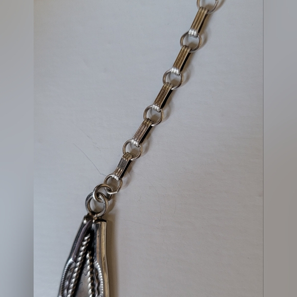 NEW CHARLES JOHNSON NATIVE AMERICAN NAVAJO STERLING SILVER TURQUOISE BIB NECKLAC - Picture 10 of 14